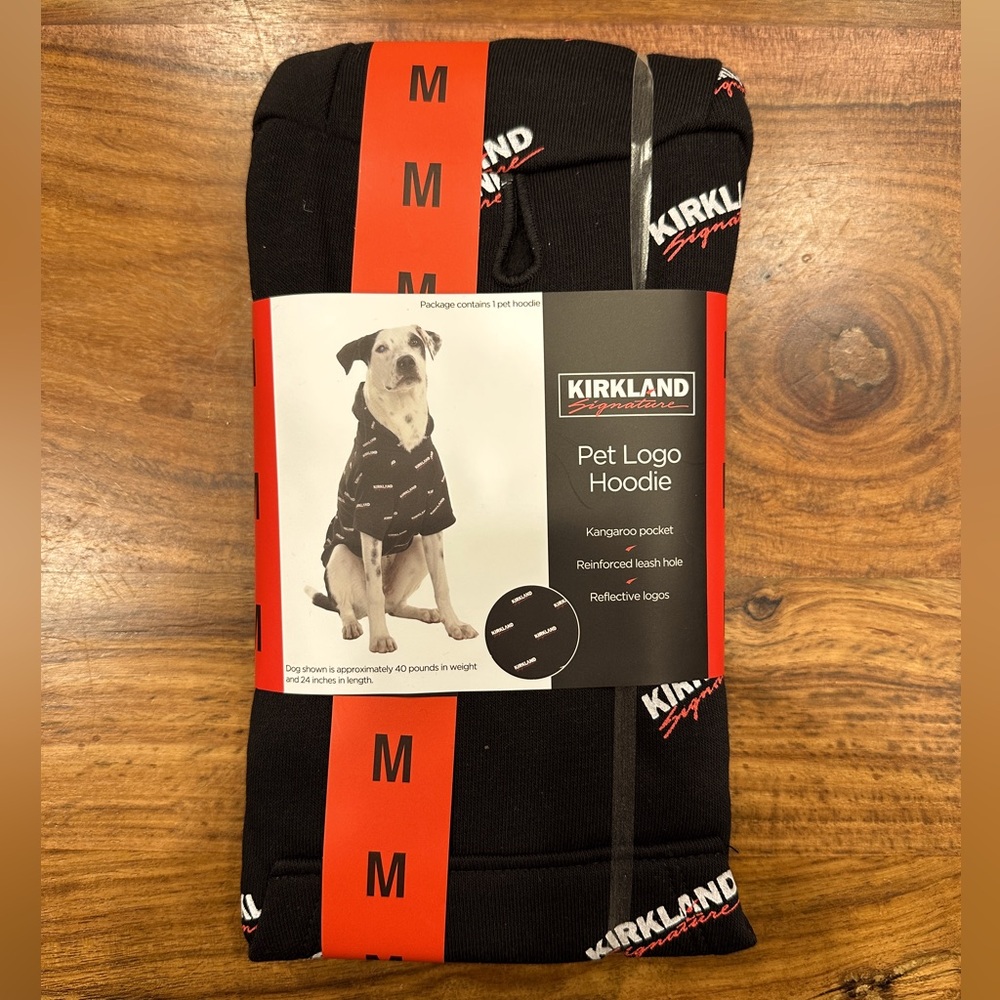 NWT Kirkland Signature Dog Hoodie from Costco — Sz M, Black